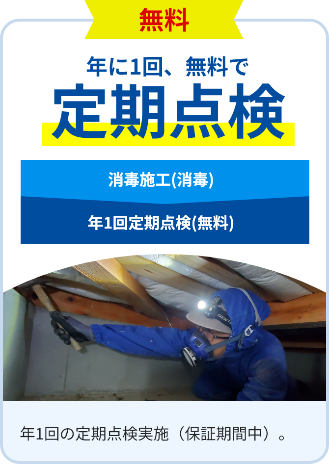 年に1回、無料で定期点検
