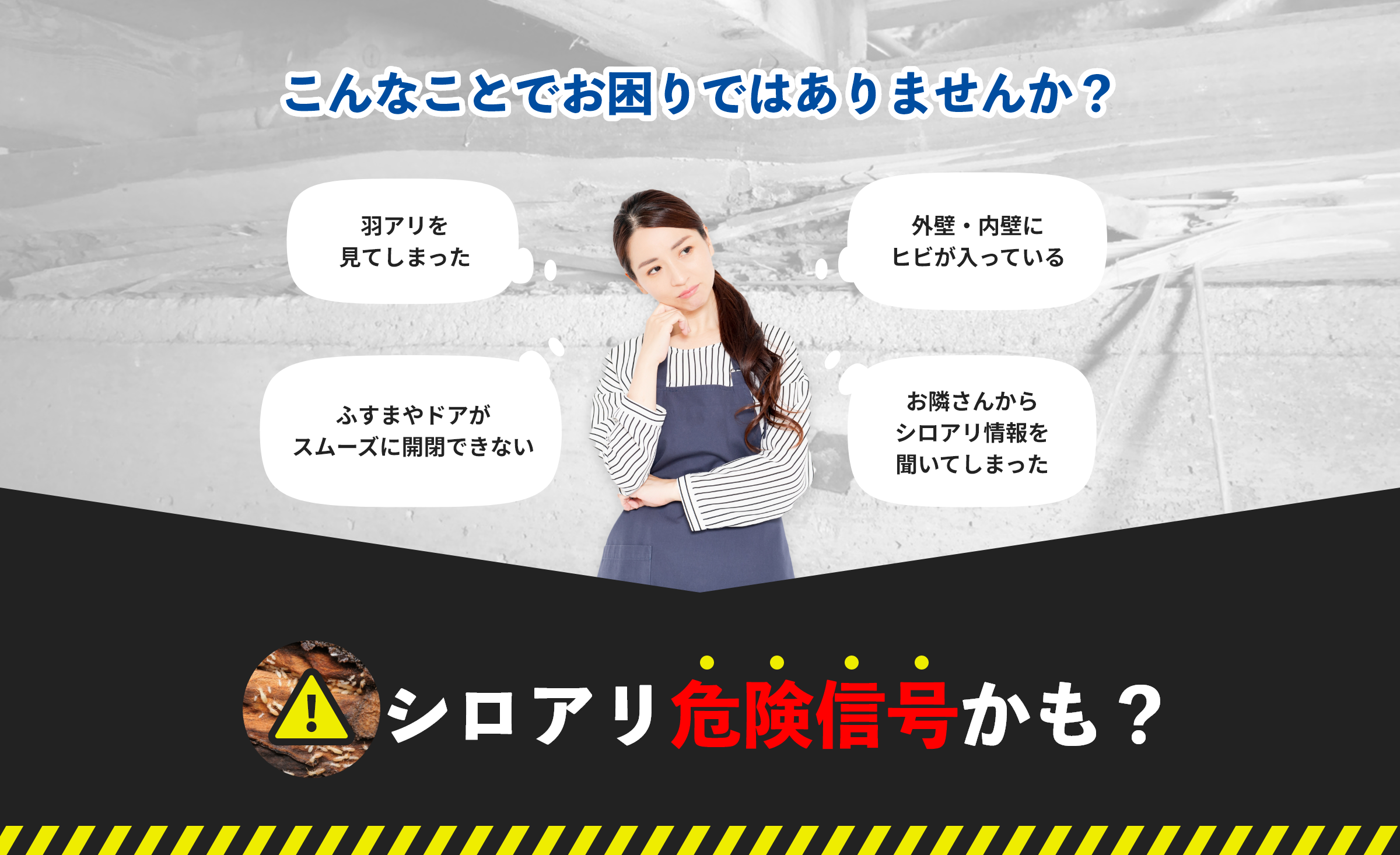 こんなことでお困りではありませんか？シロアリ危険信号かも？